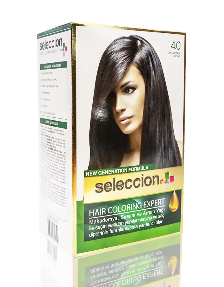 Seleccion Plus Ultra Parlaklik Sağlayan Kalici Saç Boyasi 4.0 Orta Kestane