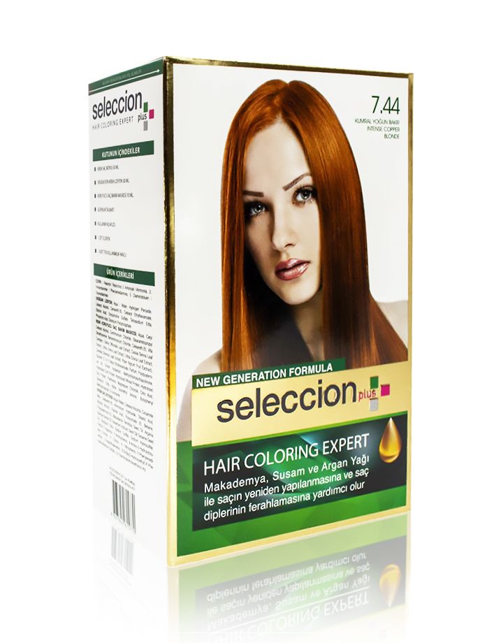 Seleccion Plus Ultra Parlaklik Sağlayan Kalici Saç Boyasi 7.44 Kumral Yogun Bakir