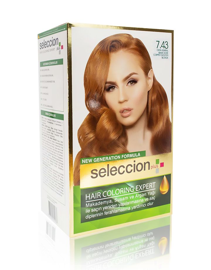 Seleccion Plus Ultra Parlaklik Sağlayan Kalici Saç Boyasi 7.43 Orta Kumral Bakir Dore