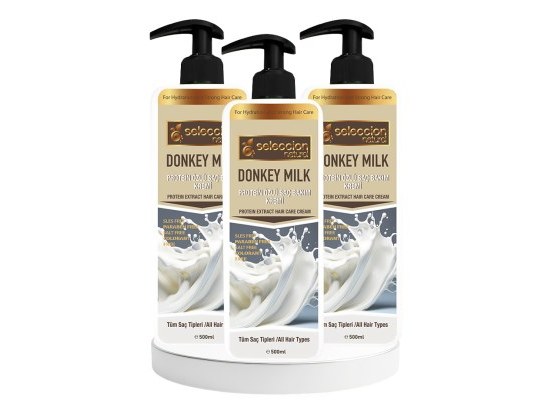 3 Adet Kampanyalı Seleccion Naturel 500 Ml Donkey Milk Saç Krem