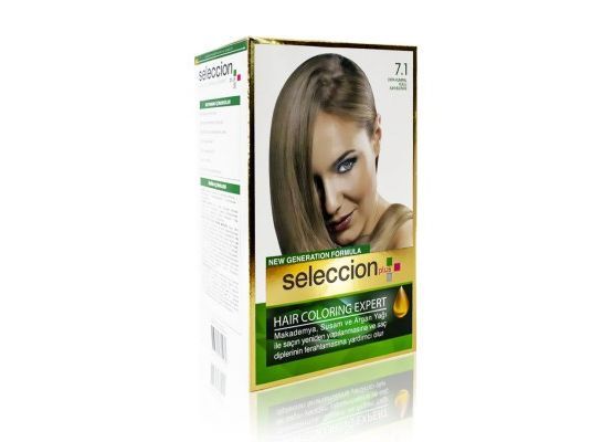 Seleccion Plus Ultra Parlaklik Sağlayan Kalici Saç Boyasi 7.1 Orta Kumral Kullu