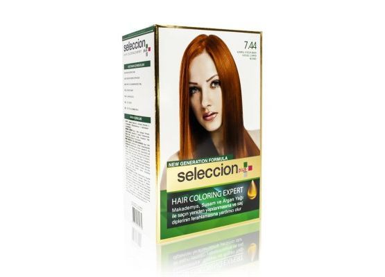 Seleccion Plus Ultra Parlaklik Sağlayan Kalici Saç Boyasi 7.44 Kumral Yogun Bakir