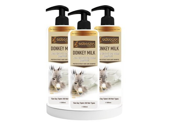 3 Adet Kampanyalı Seleccion Naturel 500 Ml Şampuan Donkey Milk
