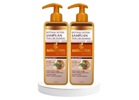 2 Adet Kampanyalı Seleccion Naturel 500ML Şampuan Biotin ve Caffein
