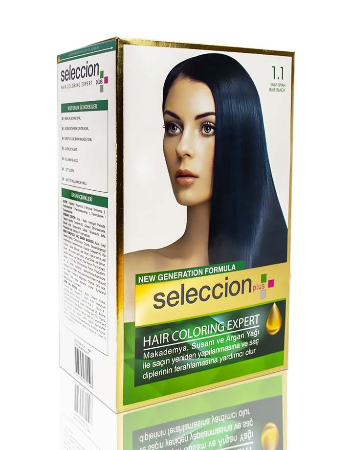 Seleccion Plus Ultra Parlaklik Sağlayan Kalici Saç Boyasi 1.1 Mavi Siyah