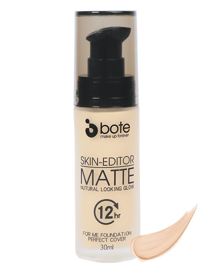 Bote Makeup Skin-Editor Matte Natural Looking Glow For Me Foundation 01